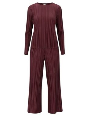 Ruti Deep Burgundy Relaxed Pleated Set NWT Long Sleeve & Pants Size XL
